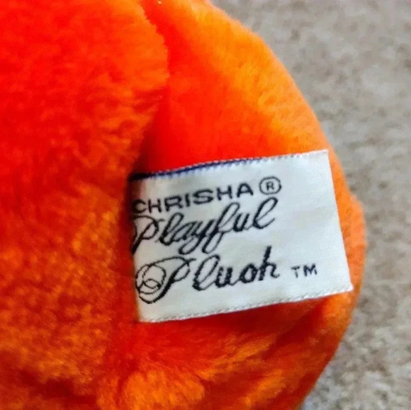 Chrisha Orange Jack O' Lantern pumpkin Playful Plush Vintage 1988 - Picture 11 of 12